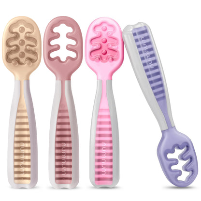 NumNum Baby Spoons Self Feeding 6 Months, 6-Pack Rainbow