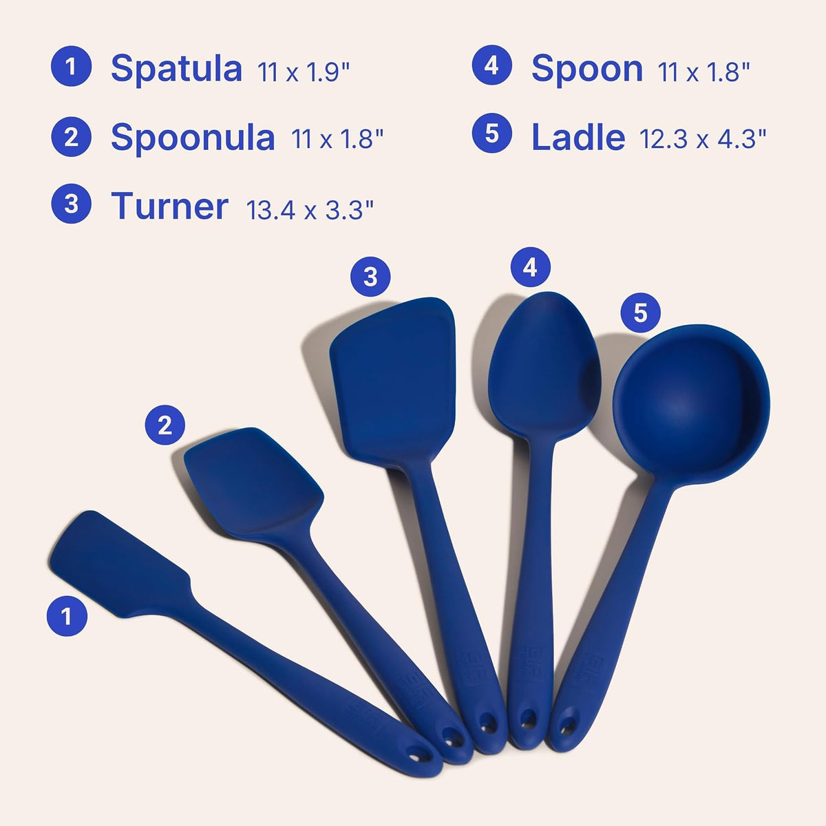 GIR: 5-Piece Silicone Essentials Kitchen Utensils Set – Royal Blue