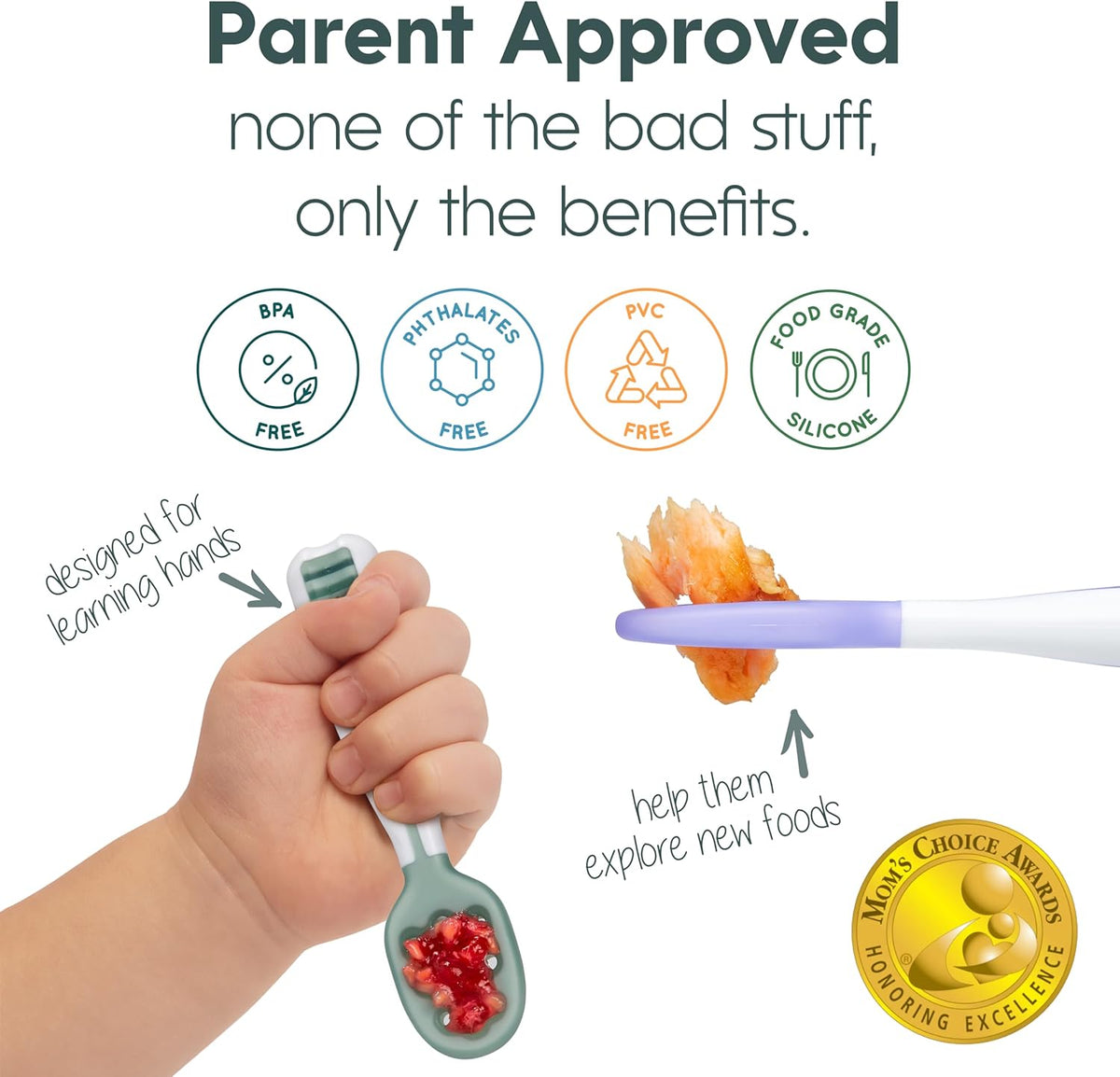 NumNum Baby Spoons Self Feeding 6 Months, 6-Pack Rainbow