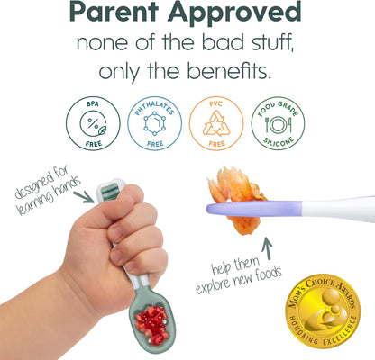 NumNum Baby Spoons Self Feeding 6 Months, 6-Pack Rainbow