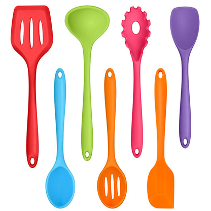 TeamFar Silicone Cooking Utensil Set of 7, Kitchen Cooking Utensil Set