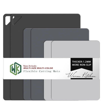 WK Flexible Plastic Cutting Boards Mats for Kitchen, Flexible Non Slip Cutting Mat, Thin Cutting Sheets, BPA Free, Dishwasher Safe, Multi Sizes