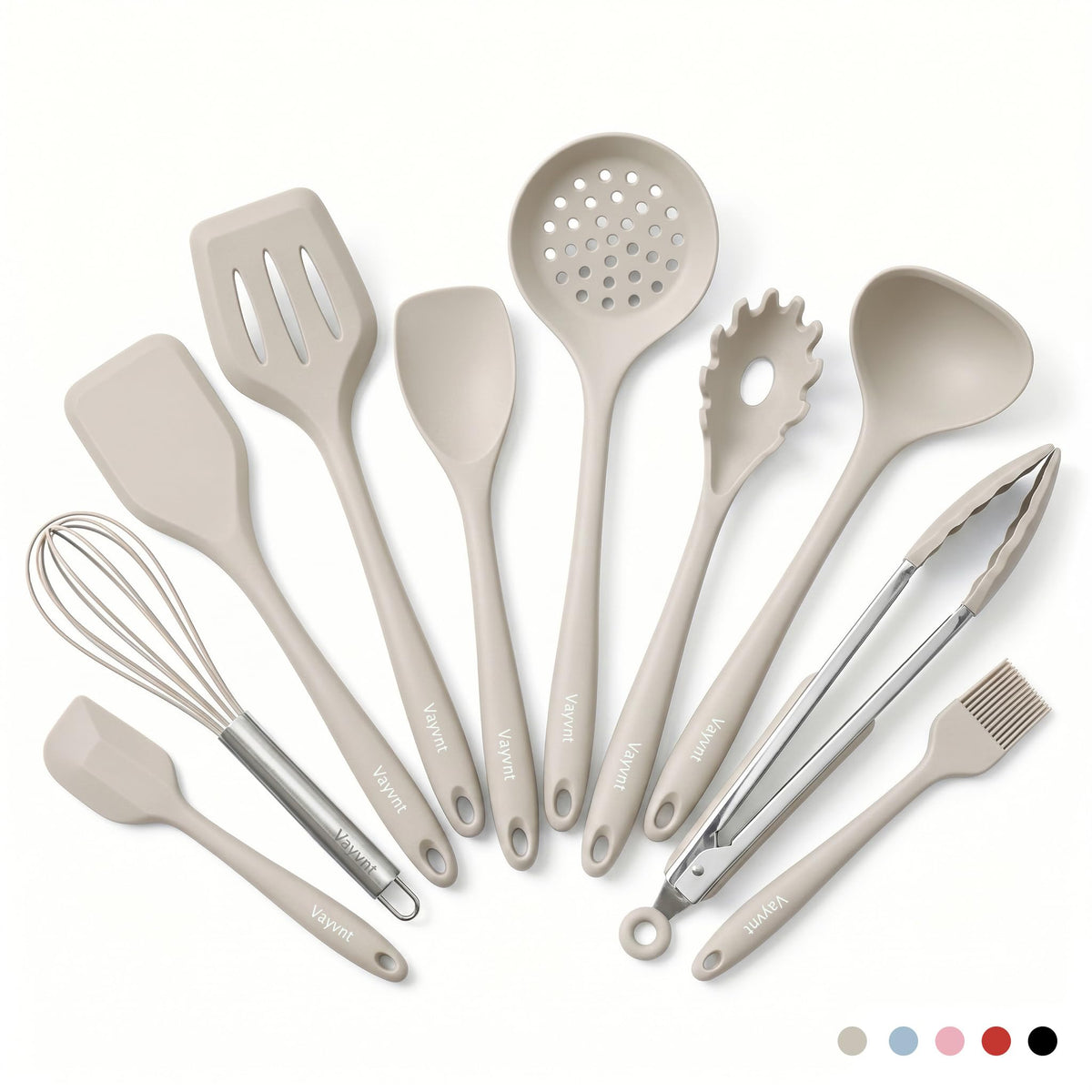 Vayvnt Silicone Cooking Utensil Set, 10PCS Utensils for Non Stick Pan, Blue