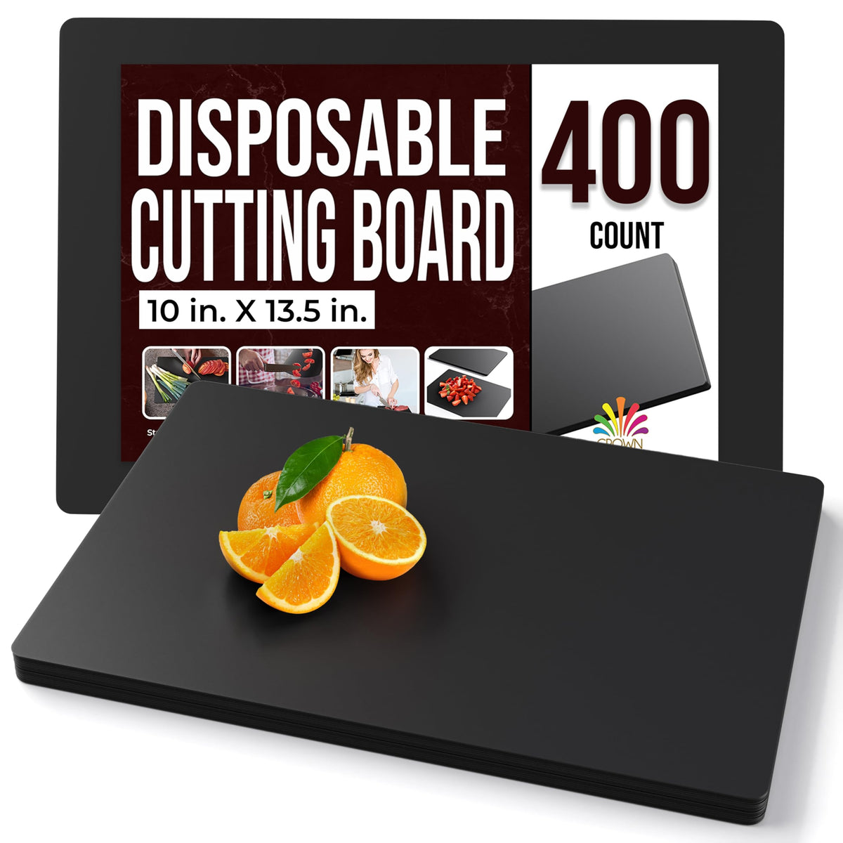 Crown Display 50 Count Premium Quality Disposable Cutting Boards ~10 Inch X 13.5 Inch Disposable Sheets For Kitchen And Commercial Use ~ Patent Pending ~ Recyclable Disposable Cutting Board Sheets
