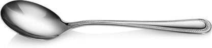 New Star Foodservice Bead Pattern 18/0 Stainless Steel Bouillon Spoon, 6.3-Inch, Set of 12, Commercial Grade