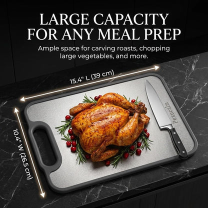 Double-Sided Titanium Cutting Board for Kitchen, 15.4"x10.4"