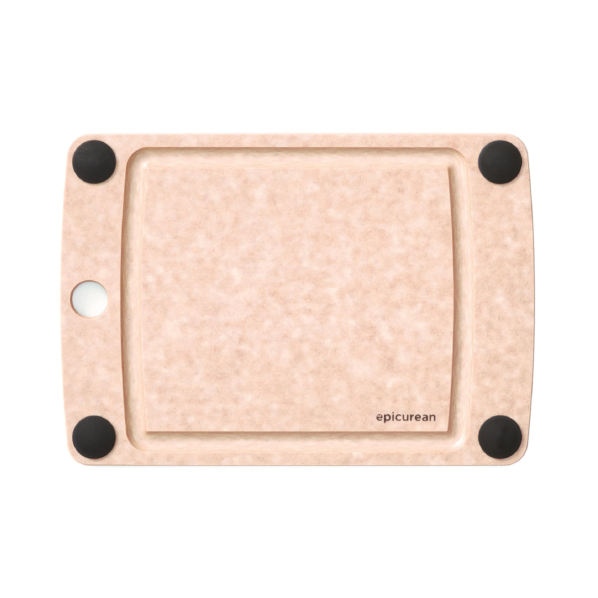 Epicurean All-In-One Cutting Board with Non-Slip Feet and Juice Groove, 17.5" × 13", Natural/Black