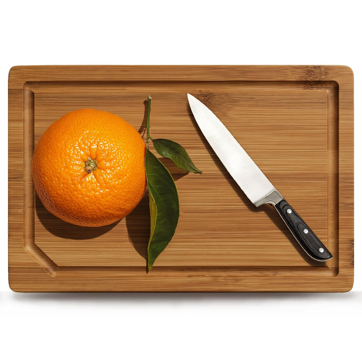 Kikcoin 17"×11" Bamboo Cutting Boards for Kitchen, Knife-Friendly Food Grade Wooden Cutting Boards for Kitchen, Charcuterie, Extra Large Chopping Boards with Deep Juice Groove, Reversible, Natural