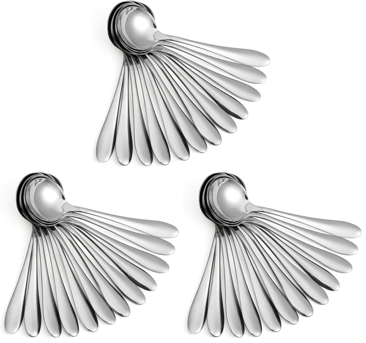 Eslite Large Soup Spoons/Stainless Steel Bouillion Spoons,12-Piece,7.7 Inches