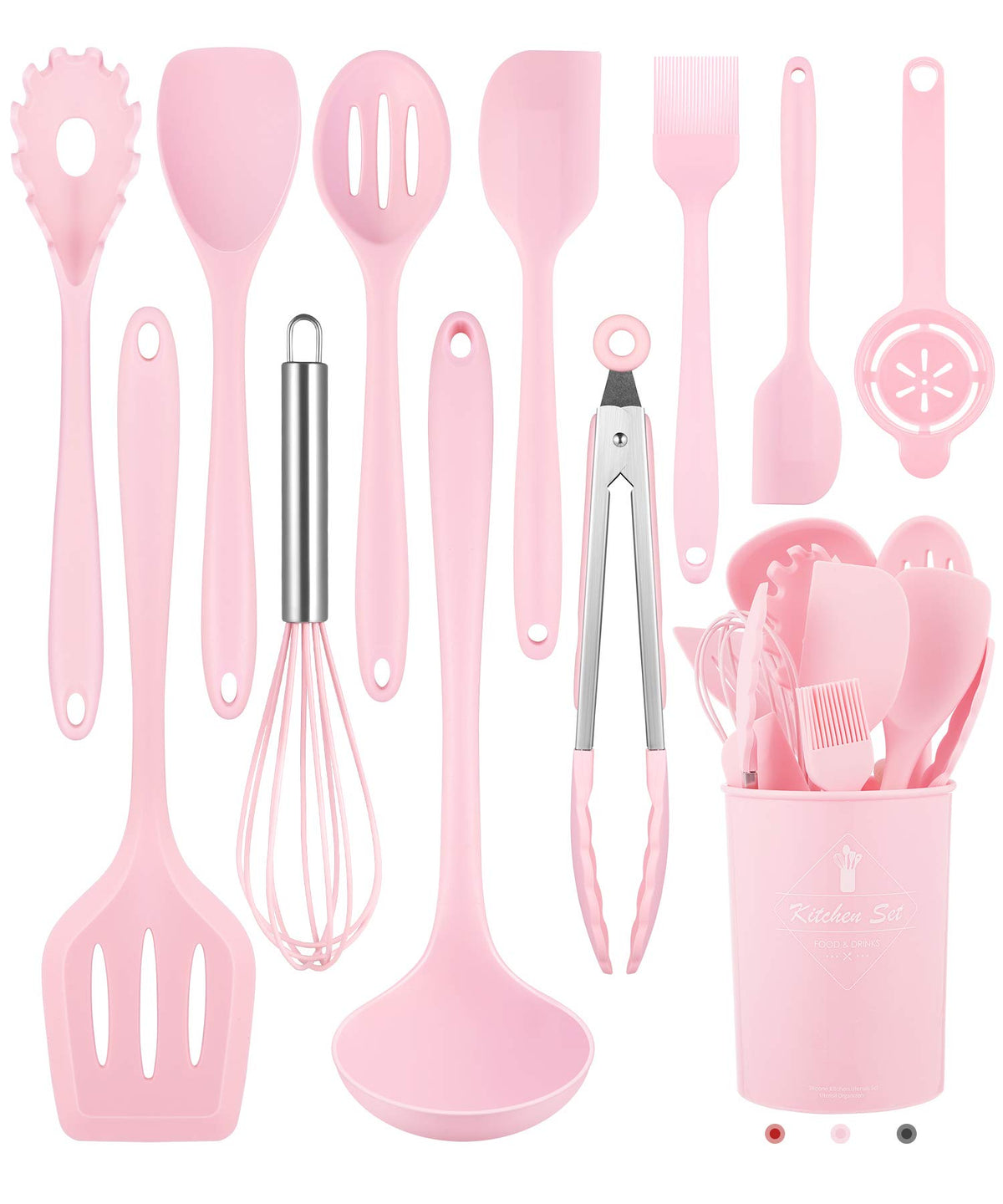 Green Kitchen Utensils Set-12 Pieces Silicone Cooking Utensils Set