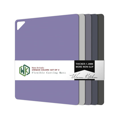 WK Flexible Plastic Cutting Boards Mats for Kitchen, Flexible Non Slip Cutting Mat, Thin Cutting Sheets, BPA Free, Dishwasher Safe, Multi Sizes