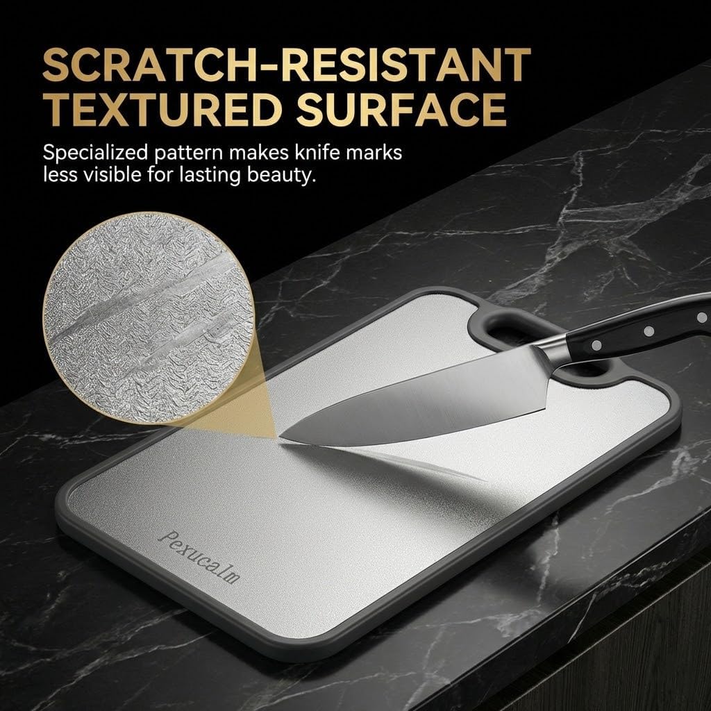 Double-Sided Titanium Cutting Board for Kitchen, 15.4"x10.4"