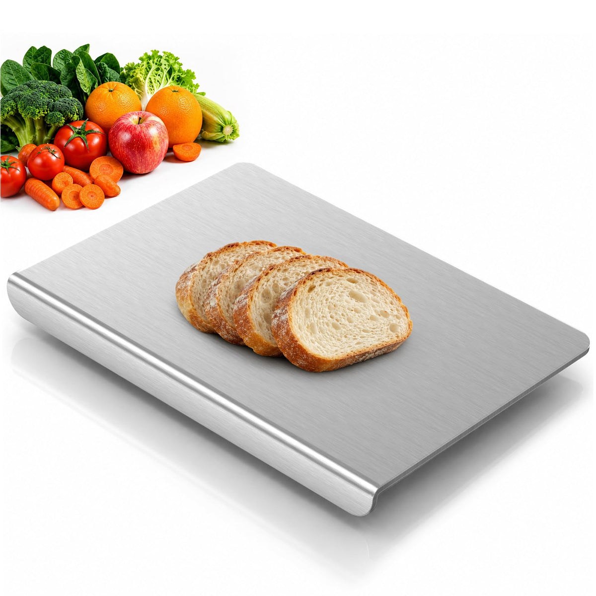 Titanium Cutting Boards for Kitchen, Non-Toxic Pure Titanium Chopping & Kneading Board with Cutting Mat, Dishwasher Safe for Meat, Fruit, Vegetables & Bread,20 * 16
