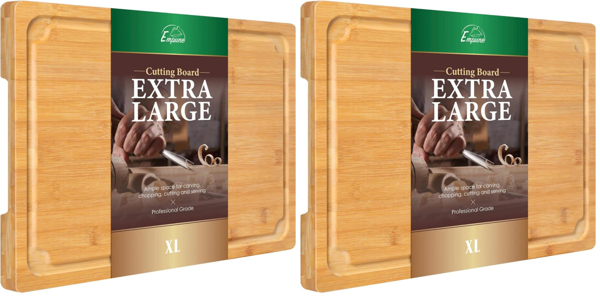 Empune Extra Large Cutting Board, 17.6" Bamboo Cutting Boards for Kitchen