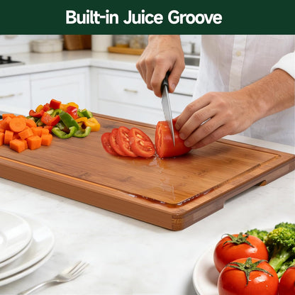 3-Piece Set Deep-Carbonized Bamboo Cutting Board for Kitchen, Carbonized