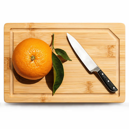 Kikcoin 17"×11" Bamboo Cutting Boards for Kitchen, Knife-Friendly Food Grade Wooden Cutting Boards for Kitchen, Charcuterie, Extra Large Chopping Boards with Deep Juice Groove, Reversible, Natural