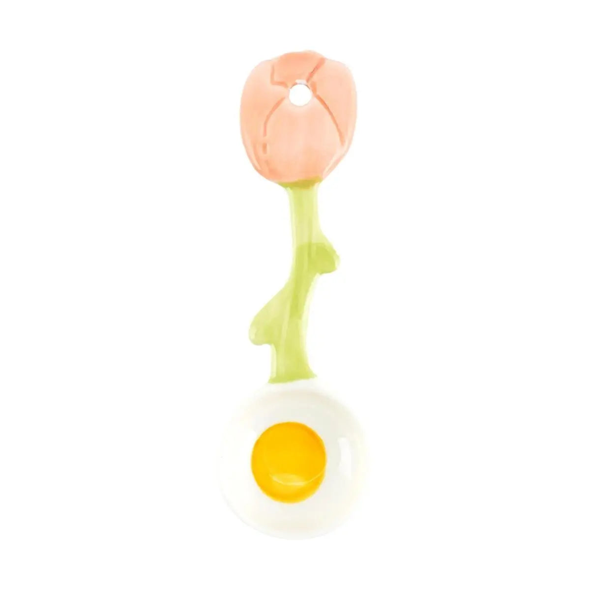 KawashimaYA Ceramic Soup Spoons - Small Cute Dessert Spoons for Kitchen & Dining, Set of 4
