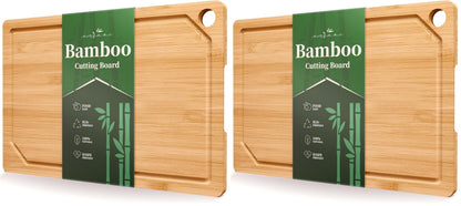 Kitsure Bamboo Cutting Board for Kitchen, Large, Natural
