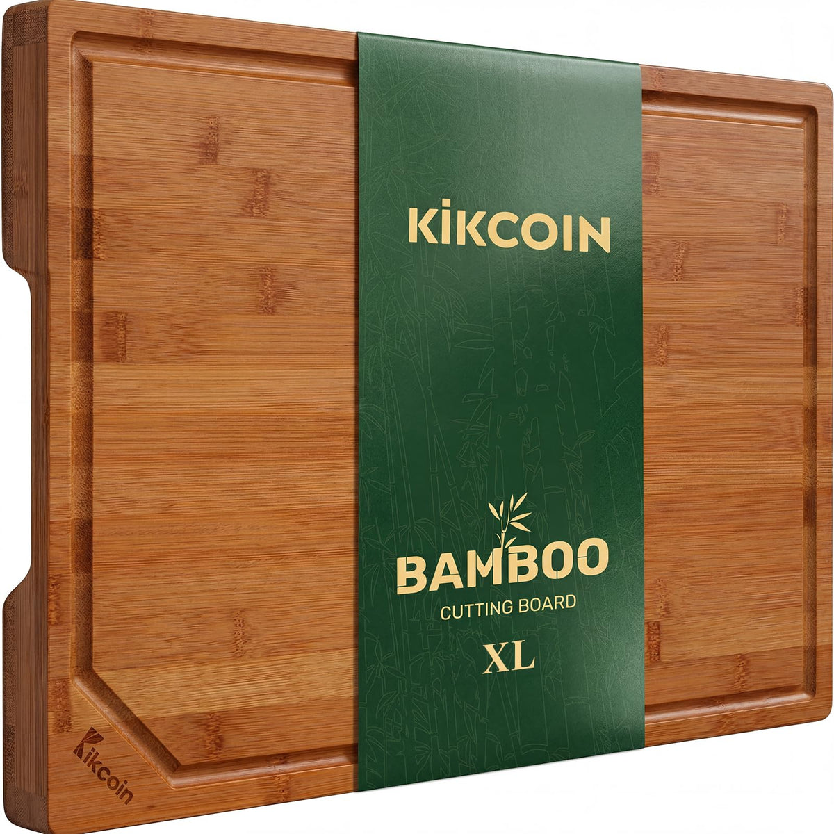 Kikcoin 17"×11" Bamboo Cutting Boards for Kitchen, Knife-Friendly Food Grade Wooden Cutting Boards for Kitchen, Charcuterie, Extra Large Chopping Boards with Deep Juice Groove, Reversible, Natural