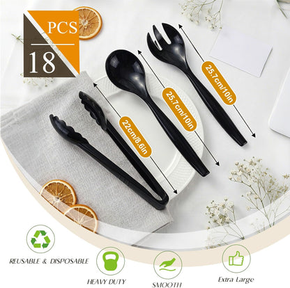 Mwellewm Plastic Serving Utensils Set, Disposable Tongs Spoons for Buffet