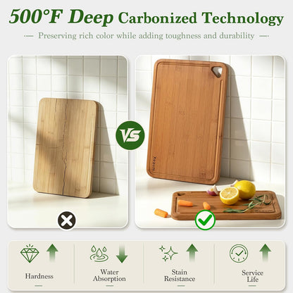 Bamboo Cutting Board 3-Piece Wooden Cutting Board for kitchen
