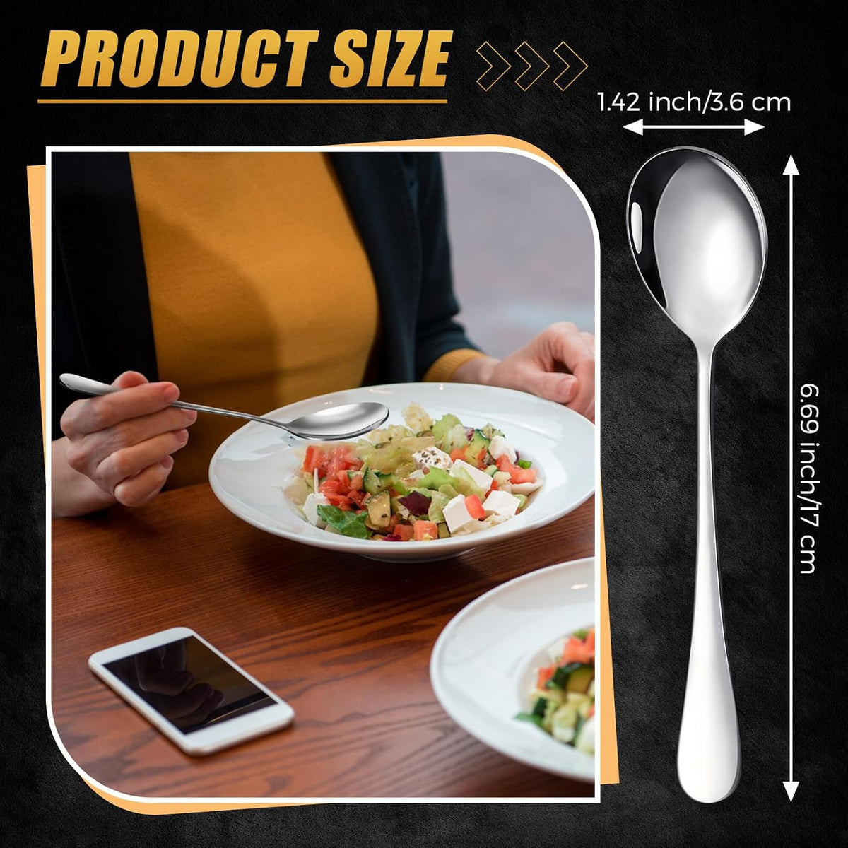 Nuogo 100 Pcs Soup Spoons Bulk, Stainless Steel, Silver