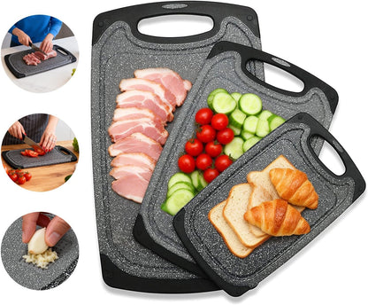 Viretang Plastic Cutting Boards Set of 3,BPA Free,Dishwasher Safe