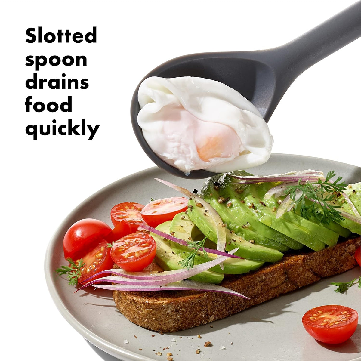 OXO Good Grips Silicone Slotted Spoon - Peppercorn