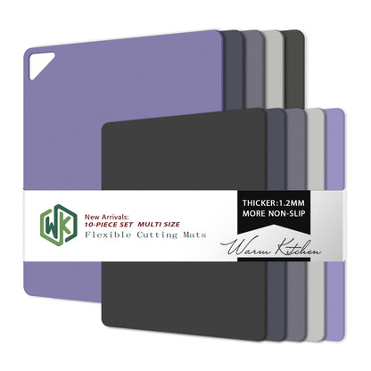 WK Flexible Plastic Cutting Boards Mats for Kitchen, Flexible Non Slip Cutting Mat, Thin Cutting Sheets, BPA Free, Dishwasher Safe, Multi Sizes