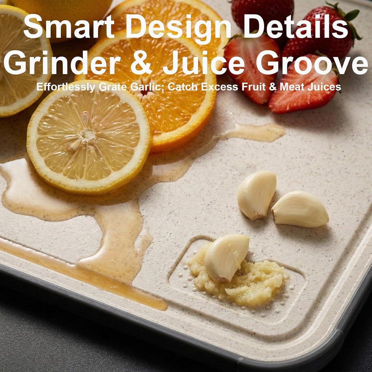 Double-Sided Titanium Cutting Board for Kitchen, 15.4"x10.4"
