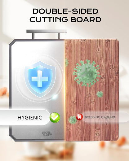 SNOWCLAD Stainless Steel Cutting Board,Non Toxic chopping for kitchen