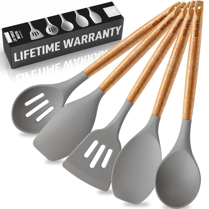 Zulay Kitchen 5 Piece Silicone Utensil Set