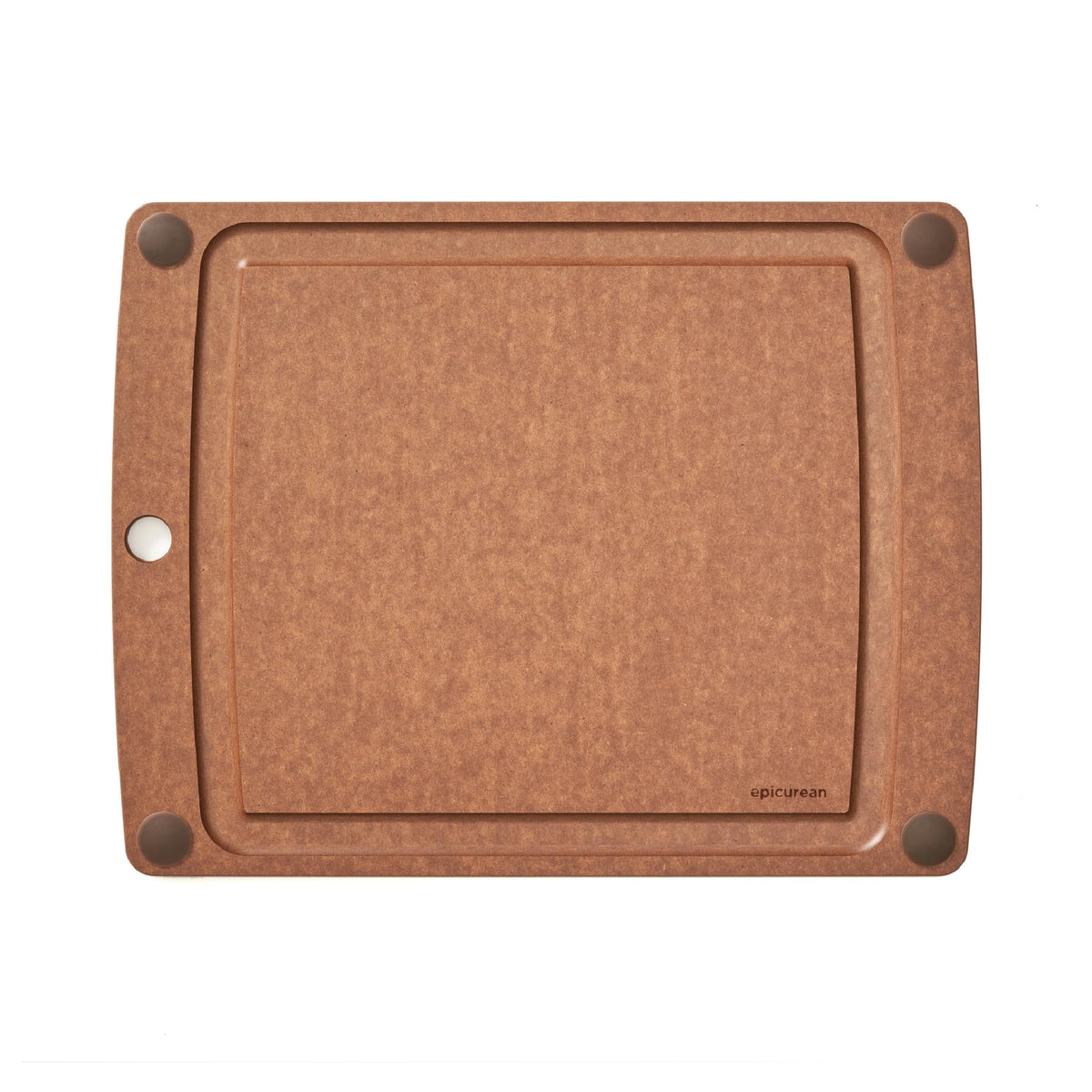 Epicurean All-In-One Cutting Board with Non-Slip Feet and Juice Groove, 17.5" × 13", Natural/Black