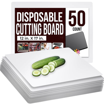 Crown Display 50 Count Premium Quality Disposable Cutting Boards ~10 Inch X 13.5 Inch Disposable Sheets For Kitchen And Commercial Use ~ Patent Pending ~ Recyclable Disposable Cutting Board Sheets