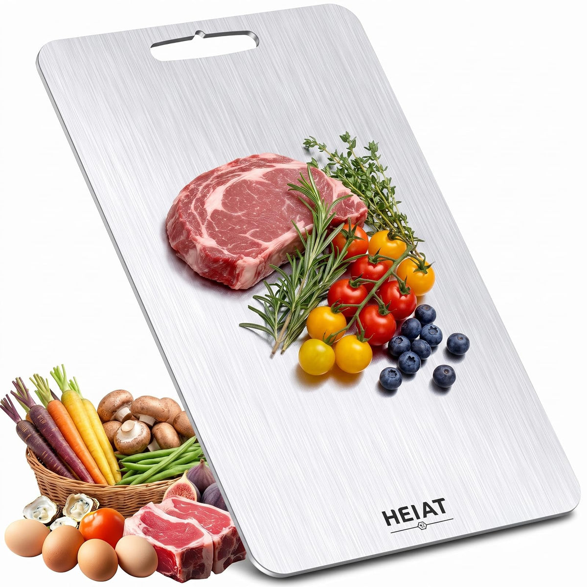 Titanium Cutting Board 3-Piece Set, 100% Pure Titanium Cutting Boards for Kitchen,Double-Sided Chopping Boards for Everyday Meal Prep