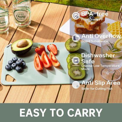 THETCHRY Plastic Cutting Board Set of 3-Cutting Boards for Kitchen BPA Free