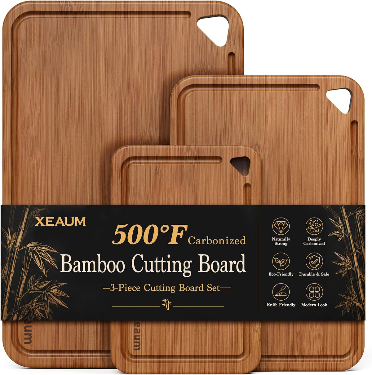 Bamboo Cutting Board 3-Piece Wooden Cutting Board for kitchen