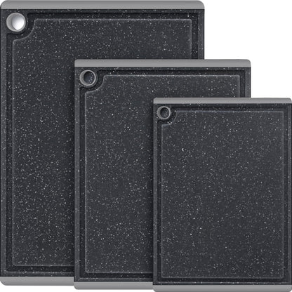 Plastic Cutting Boards for Kitchen, 3-Piece Large Cutting Board Set Dishwasher Safe Chopping Boards with Non-slip Feet and Juice Grooves, Kikcoin