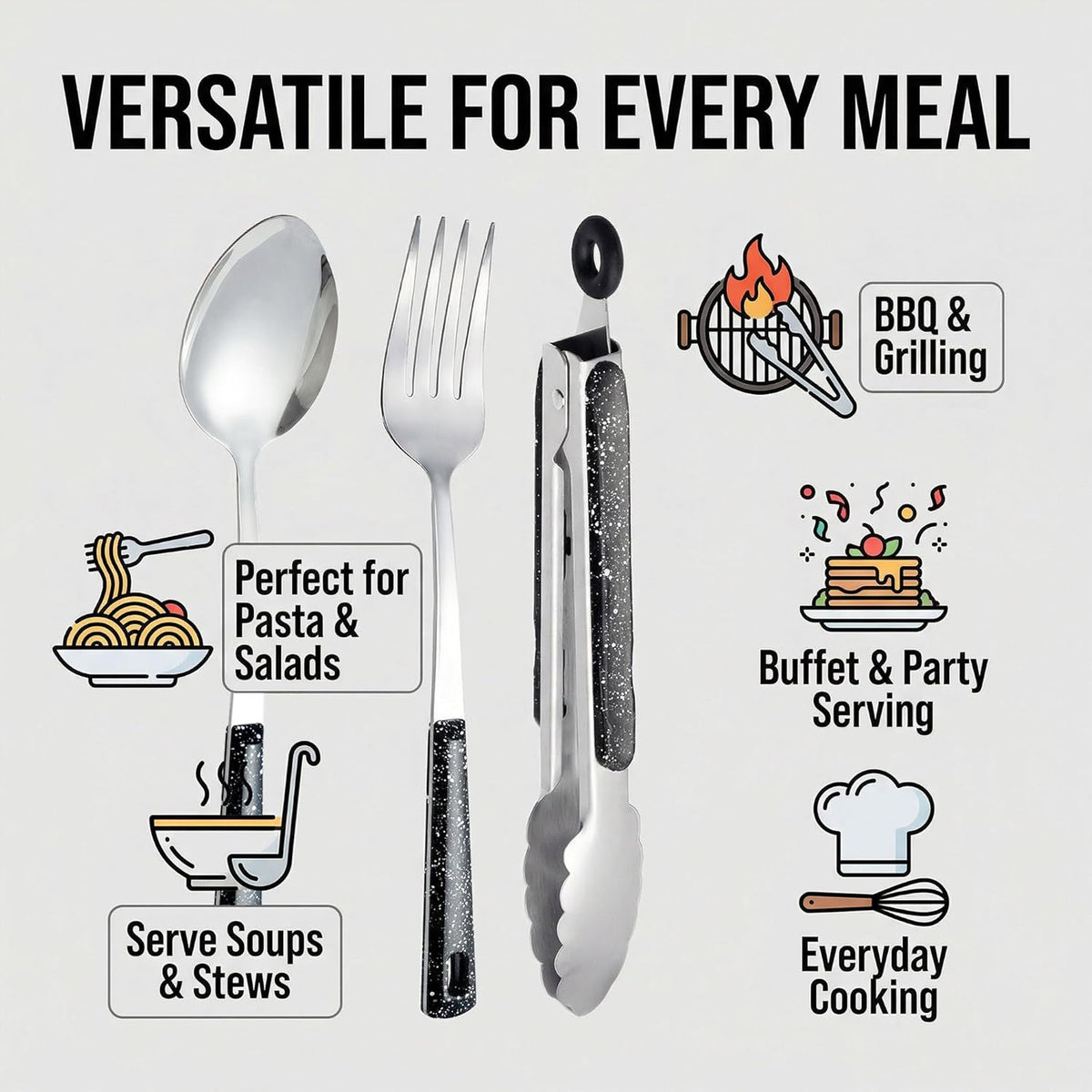 Stainless Steel Metal Serving Utensils Set
