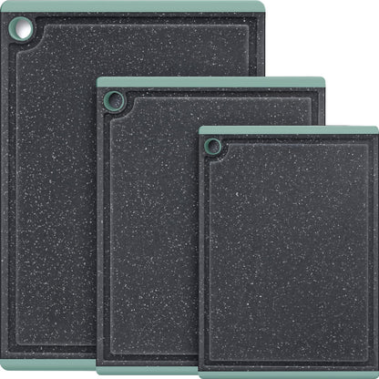 Plastic Cutting Boards for Kitchen, 3-Piece Large Cutting Board Set Dishwasher Safe Chopping Boards with Non-slip Feet and Juice Grooves, Kikcoin