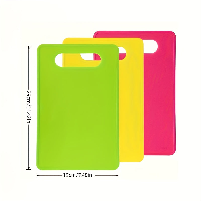 3pcs Plastic Cutting Boards for Kitchen, Flexible Cutting Mats for Cooking, 100% Non-Slip Cutting Board for Meat and Vegatables, and Dishwasher Safe
