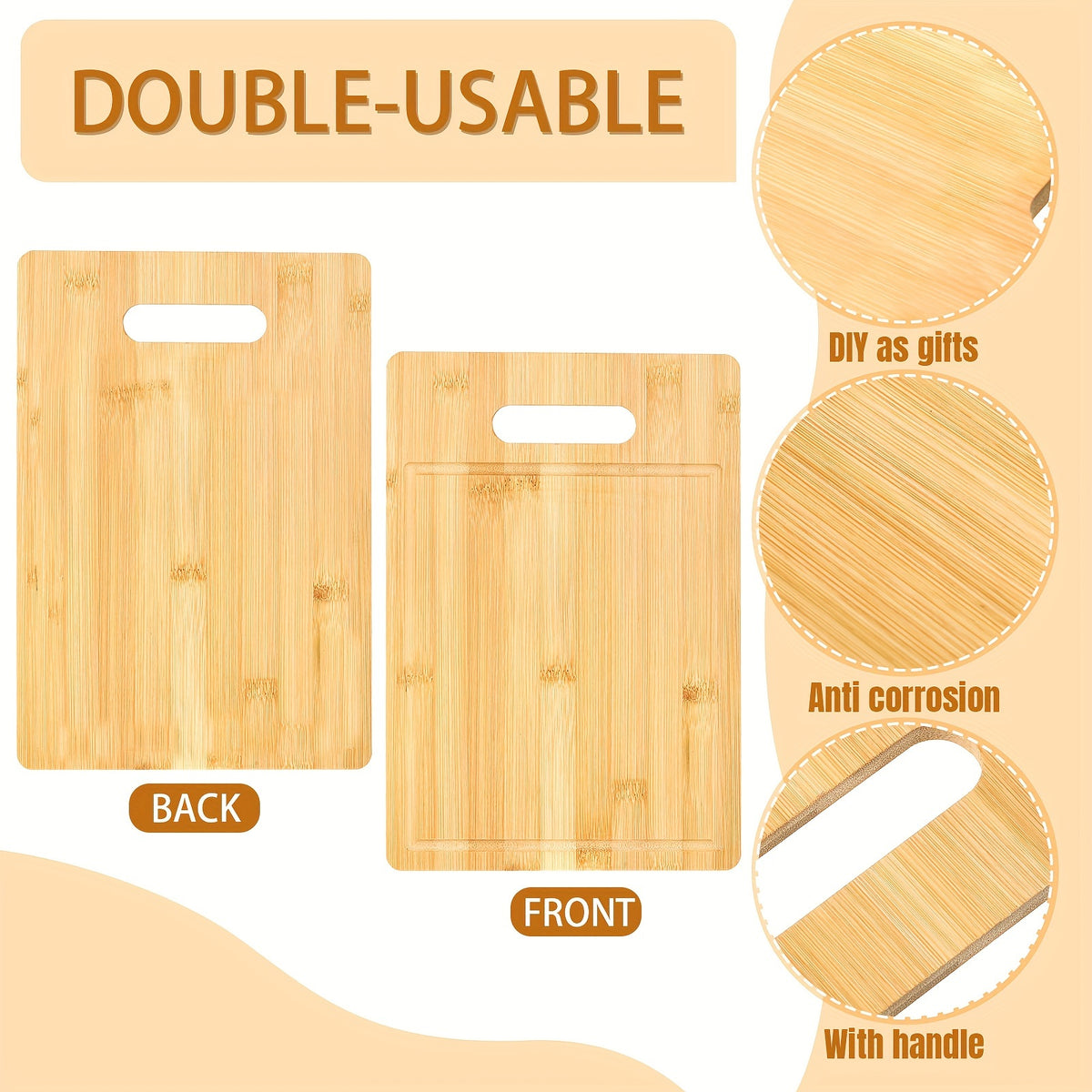 12pcs Wooden Cutting Boards Set with Handles Engraving Blanks Kitchen Serving Platter Bulk for Vegetables Meat Pizza Cheese (12 x 8 Inch Bamboo Wood)
