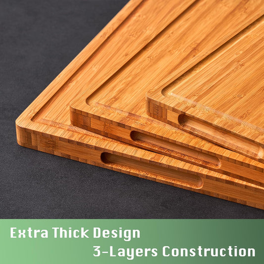 Allsum Extra Thick Wood Cutting Board for Kitchen, Reversible and Durable