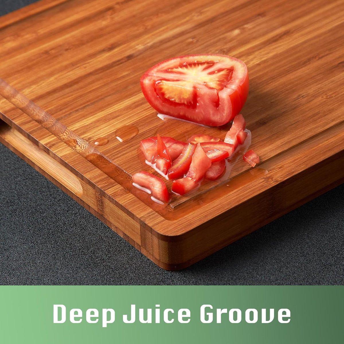 Allsum Extra Thick Wood Cutting Board for Kitchen, Reversible and Durable