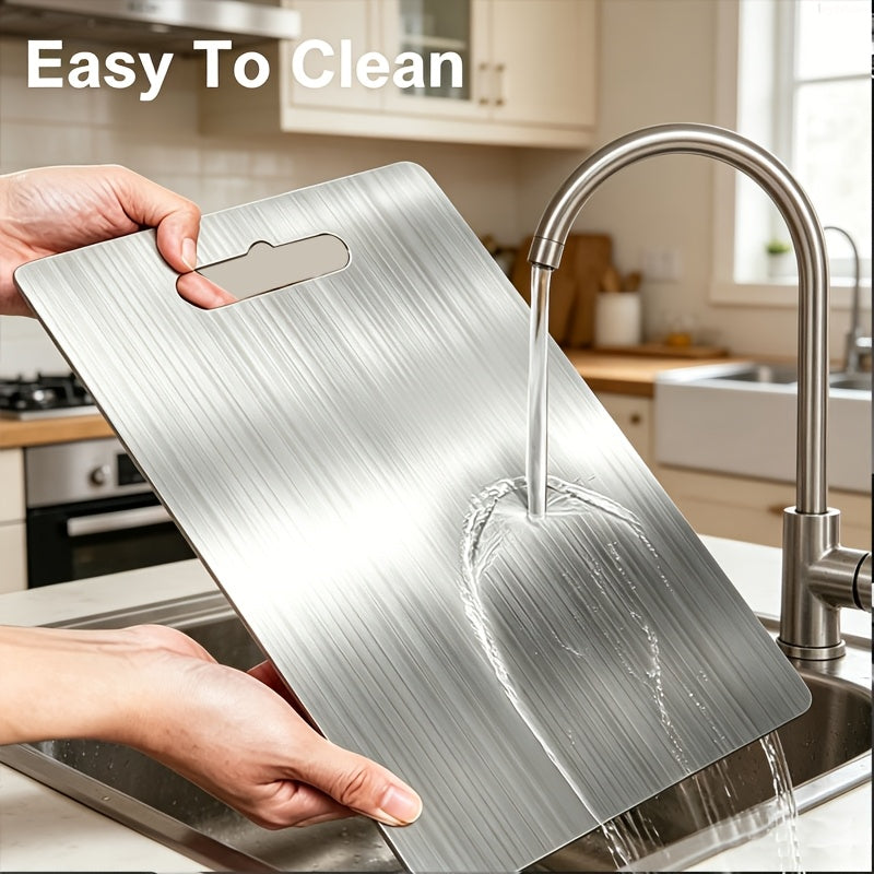 Kitchen Titanium Metal Chopping Board, 2026 New Upgraded, Large/small Size Chopping Board, Double-sided Durable Metal Chopping Board, Suitable for Fruits, Vegetables And Meat, Must-have Kitchen Tool for Restaurants