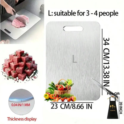 1-3 PCS Food Grade Stainless Steel Chopping Boards, 0.04in Thick Slim Portable Non-Stick Double-Sided Boards for Chopping Fruits, Vegetables, Food Preparation, Dishwasher-Safe Kitchen Essential