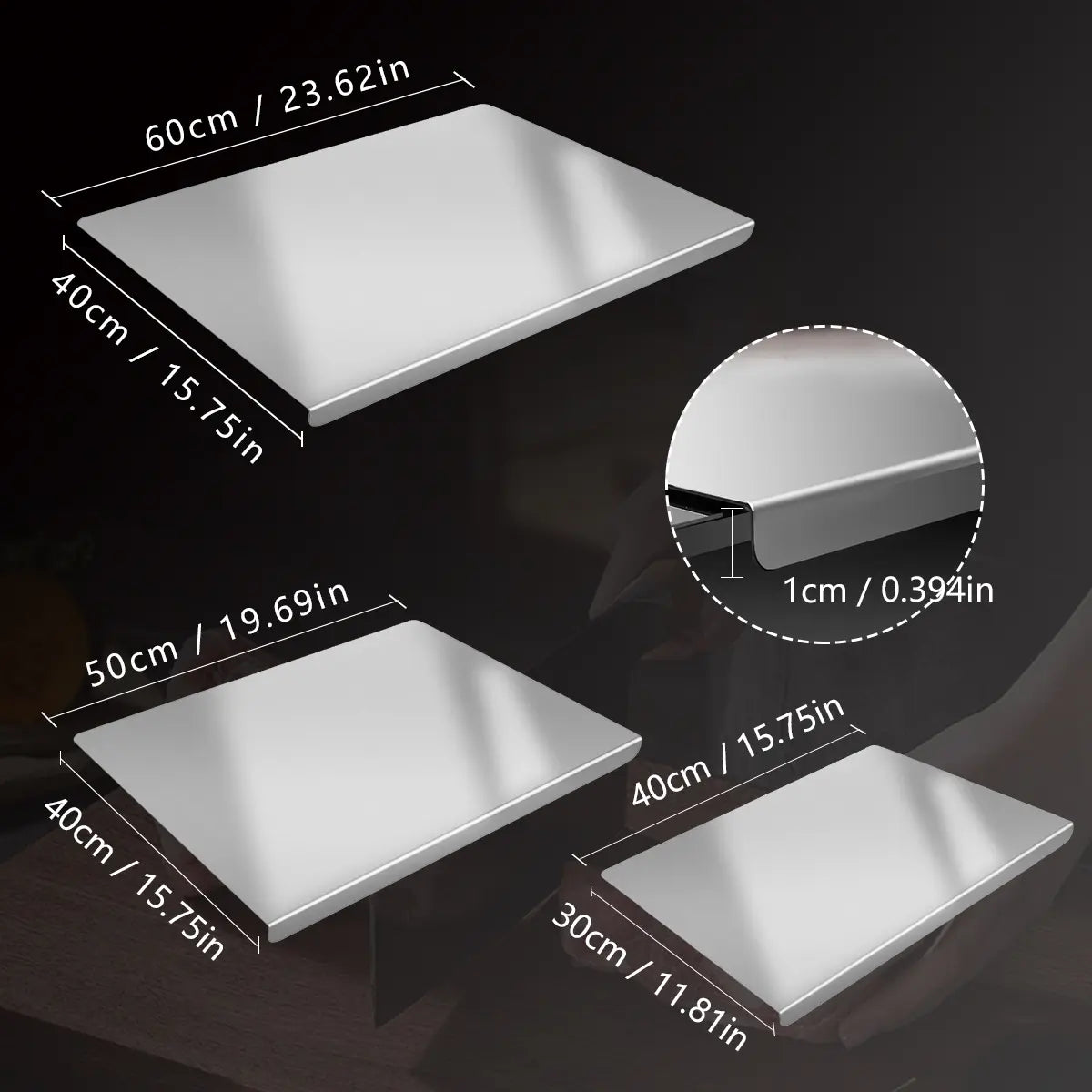 Premium Stainless Steel Kitchen Cutting Board - Non-slip Rubber Base, Heavy Duty Versatile Kitchen Gadget for Family Meat & Vegetables, Thanksgiving Gift for Mothers