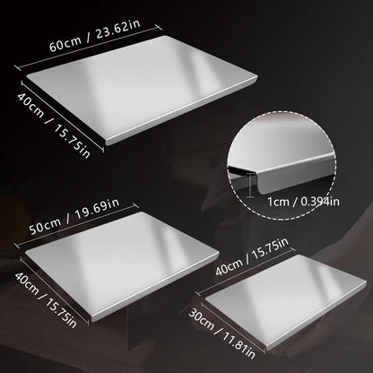 Premium Stainless Steel Kitchen Cutting Board - Non-slip Rubber Base, Heavy Duty Versatile Kitchen Gadget for Family Meat & Vegetables, Thanksgiving Gift for Mothers