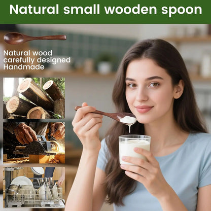 Wooden Spoons for Eating, 6PCS Small Wooden Soup Spoons for Honey Coffee Stirring Tea Jam Bath Salts, 6 Inches