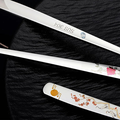 4 count Korean Spoons with Long Handles 18/8 Stainless Steel Korean Soup Spoon   Soup Spoon for Dinner Rice Coffee Desserts Ice Cream Dishwasher Safe(8 Inch)
